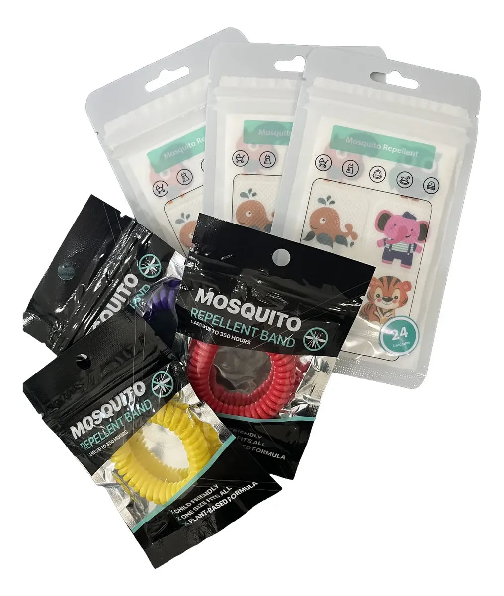 3 Pulseras Y 3 Parches Repelentes Mosquitos Aceite Esencial Espirales