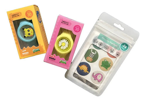 2 Relojes Repelente Mosquito + 24 Parche Repelente Niños C/ Luz