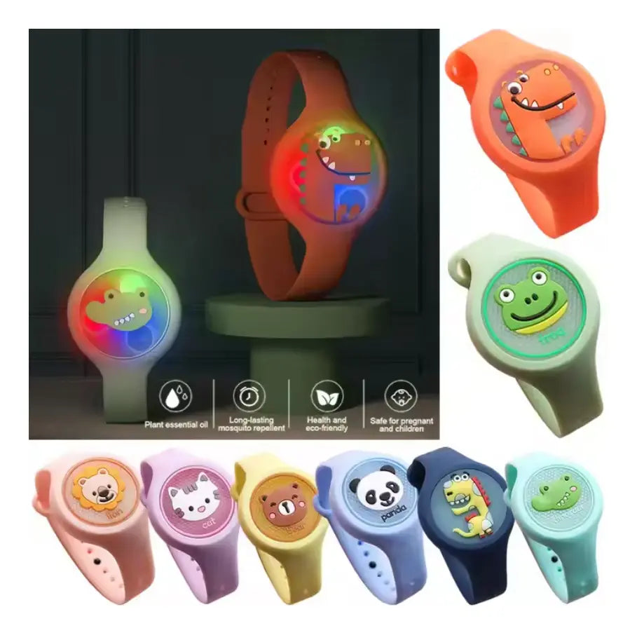 Pulsera Reloj Repelente Zancudos Mosquito Con Luces Infantil