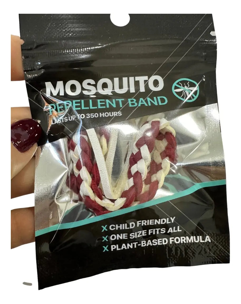 Pulsera Repelente De Insectos Mosquitos Tipo Cuero Trenzado