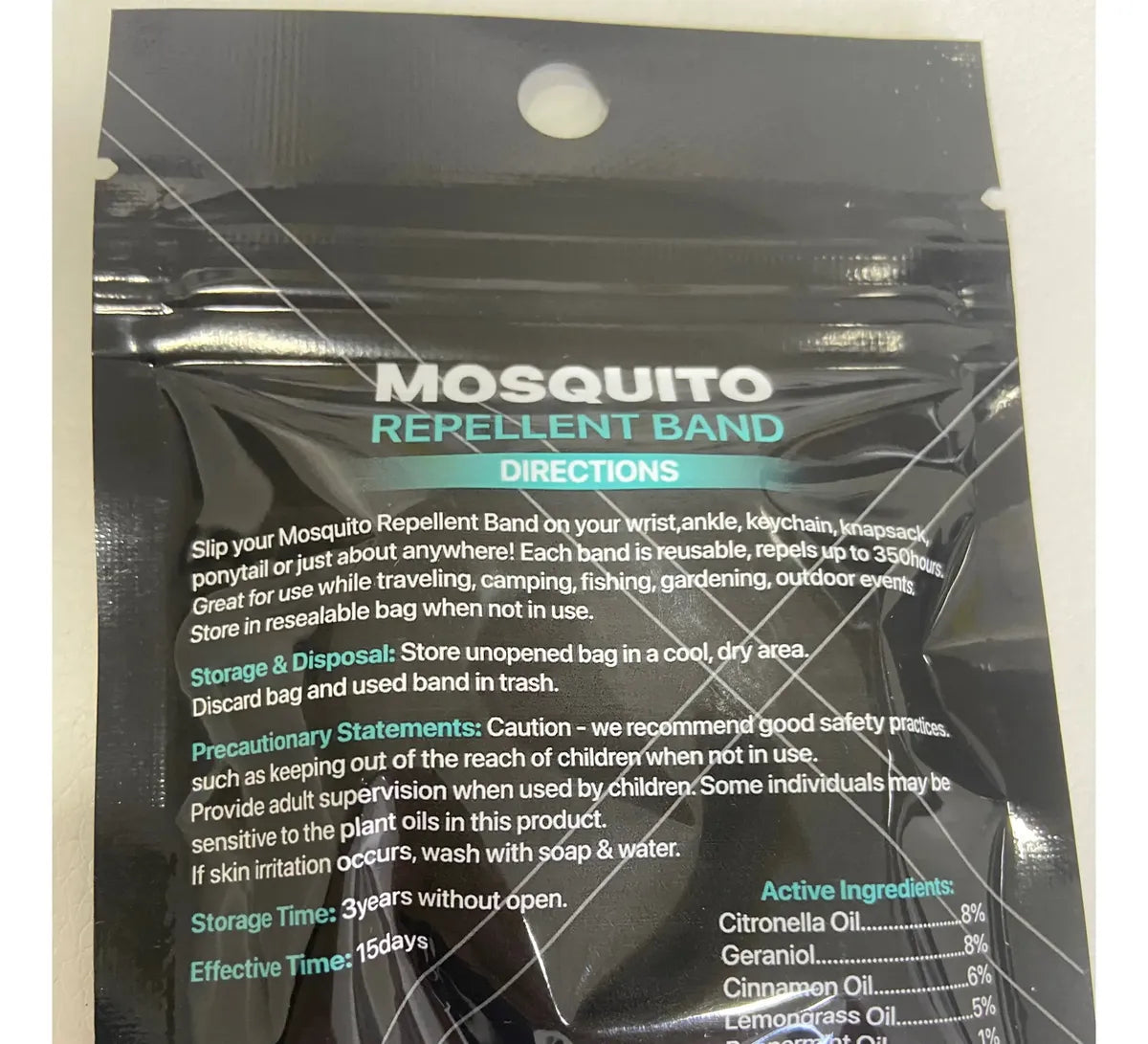 Pulsera Negra Repelente De Zancudos Y Mosquitos