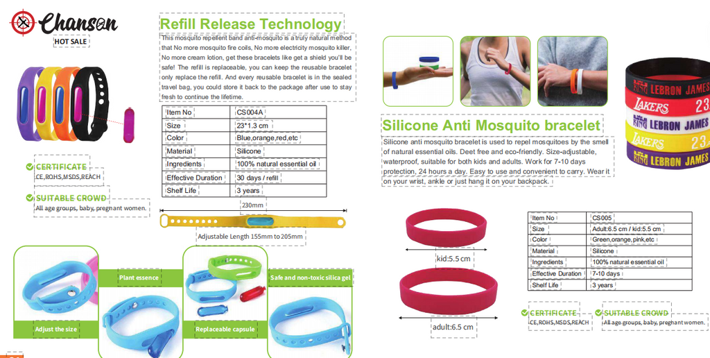Pulsera Antimosquitos de Silicona con Recarga