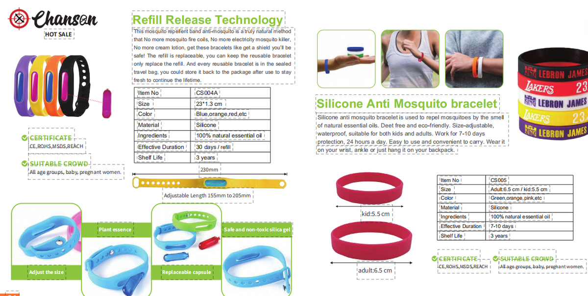 Pulsera Antimosquitos de Silicona con Recarga